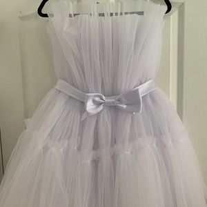 Short Tulle A Line Dress in WHITE